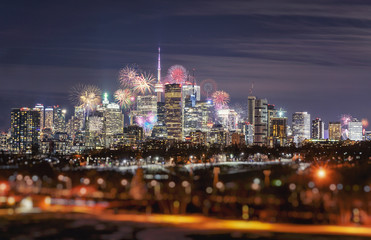 Toronto city new year night 2019