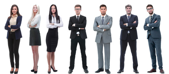 Obraz premium group of successful business people standing in a row.
