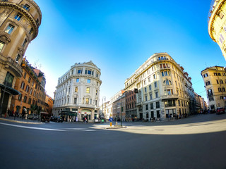 The Beautiful Intersection and Buildings in Rome