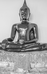 bouddha noir, temple de Wat Pho, Bangkok, Thaïlande 