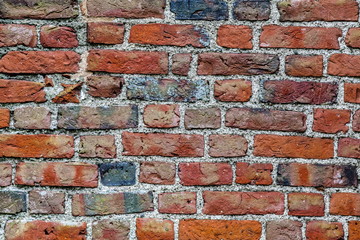 Laeuferverband Mauer aus roten Ziegelstein 