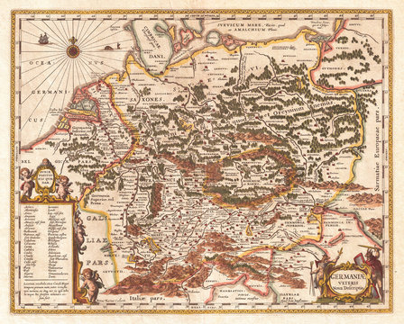 Old Map of Germany, Germania 1657, Jansson