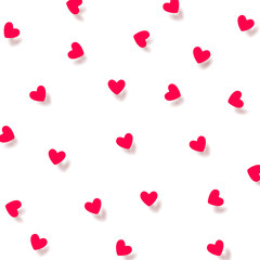Background with pink hearts for Valentines Day greeting card