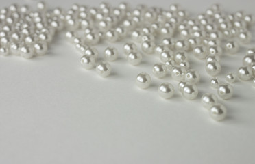 white pearl beads wedding background