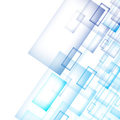 Fototapeta premium Abstract technology diagonally overlapped geometric squares shape blue colour on white background