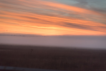 Beautiful Sunrize. Morning with fog