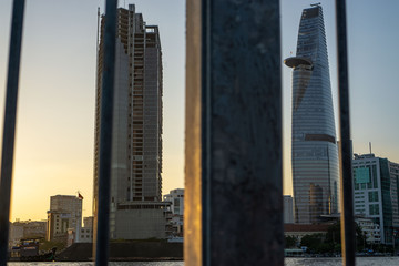 Abandoned Saigon One Tower and Bitexco Financial Tower in Ho Chi Minh City