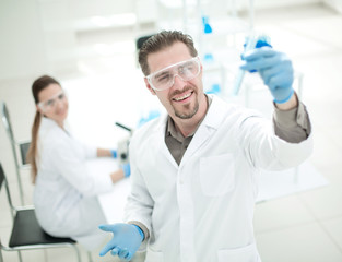 successful scientist in a modern laboratory