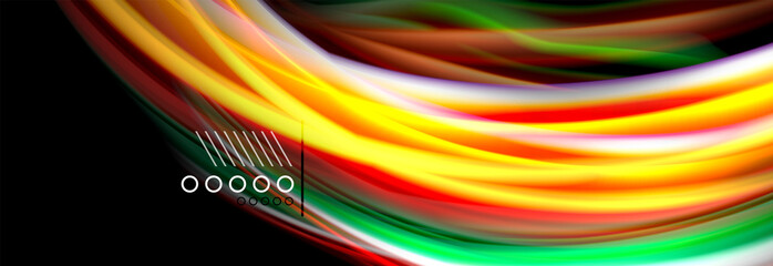 Rainbow color fluid wave lines flow poster. Wave Liquid shapes design