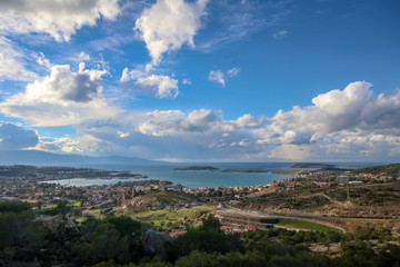Fototapeta na wymiar 'Foca' city and Aegean sea general view/Foca,Izmir-TURKEY