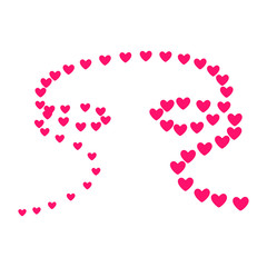 Valentine's Day background. Flying pink hearts