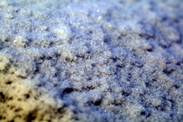 Blurred Natural background. Snow and ice texture closeup.