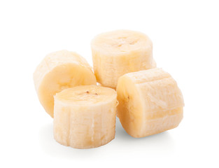 sliced banana path isolated