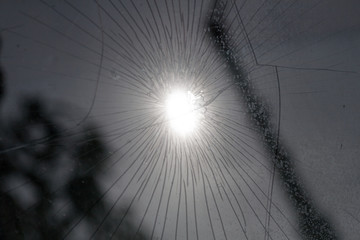 broken glass of a car