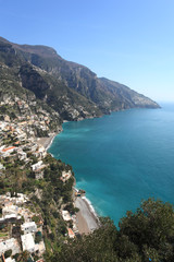 Fototapeta na wymiar view of Amalfi coast and Positano, Italy