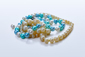 Two faux pearl necklaces