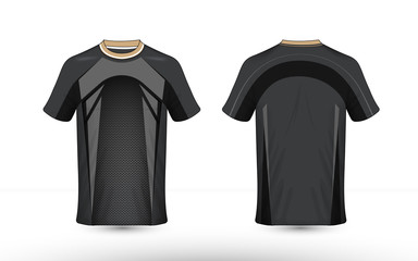 Black and grey layout e-sport t-shirt design template