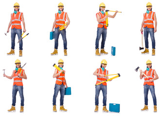 Industrial worker isolated on white 