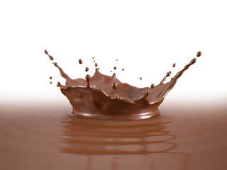 Liquid Chocolate crown splash pool with ripples.