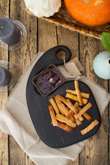 cutting board with cookies