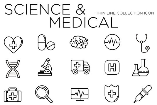  Science and medical icon collection