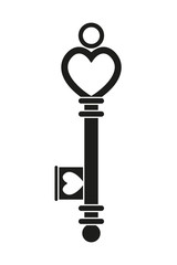 Black and white ornate key silhouette