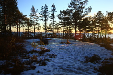 Höga Kusten Rotsidan Schweden Winterlandschaft 