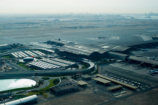 Doha airport aerial view from above