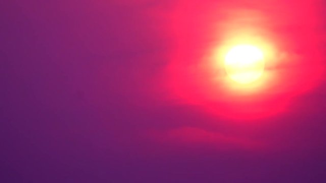 4K Sunset sky orange sky orange  outdoor summer nature sunrise with silver lining and cloud on the orange sky