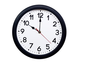 Time concept with black clock at ten am or pm