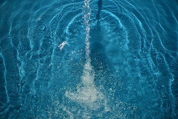 Water is running into a refurbished pool.
