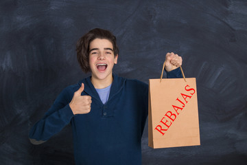 young with shopping bag on sale