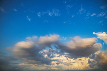 Blue sky with small dense white clouds