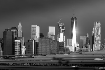 skyline New York in black and white