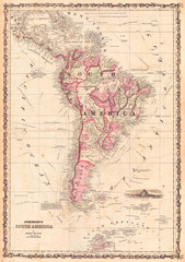 Map of South America, Johnson 1862