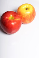 Apples on a white background. View from above.