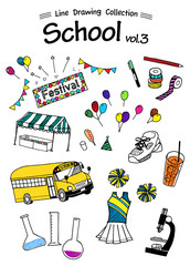 School 3 -Line Drawing Collection-color