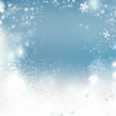 Christmas background vector winter illustration with crystallic snowflakes. New Year