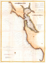 U.S. Coast Survey Chart or Map of San Francisco Bay, 1866