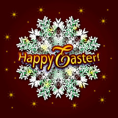 Fototapeta na wymiar Happy Easter! - floral ornament illustration