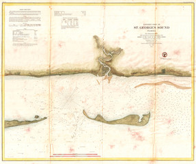 U.S. Coast Survey Map of St. George Sound, Florida Panhandle, 1859