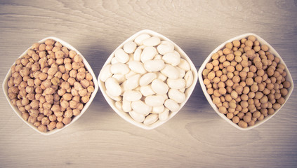 Vegetable protein, legume seeds. Conception of healthy eating.