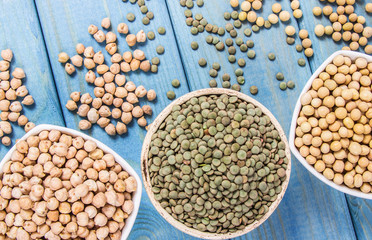 Vegetable protein, legume seeds. Conception of healthy eating.