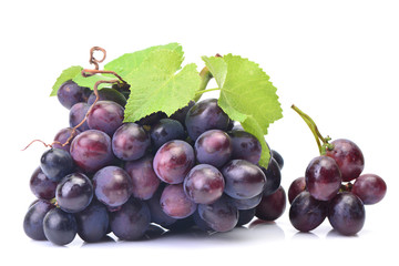 Grapes on white background