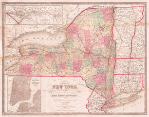 1858, Smith, Disturnell Pocket Map of New York