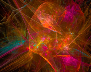 abstract digital fractal, fantasy party design