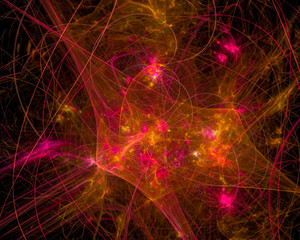 abstract digital fractal, fantasy party design