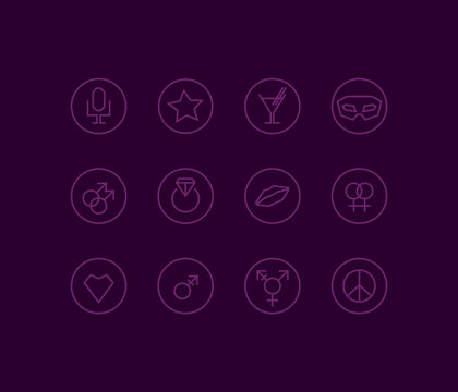 LGBT Icons. Party icons. LGBT couple, Love.