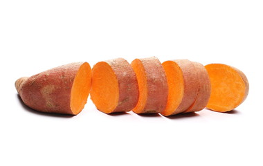 Sweet potato isolated on white background