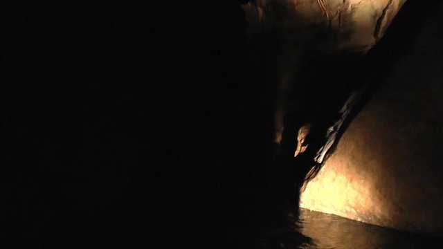 This cavern in Pennsylvania is filled with water - part of an aquifer.
